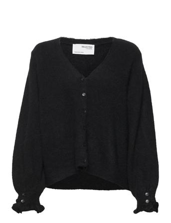 Slfsia Juma Ls Knit Cardigan B Curve Neuletakki Musta Seleted Femme Curve