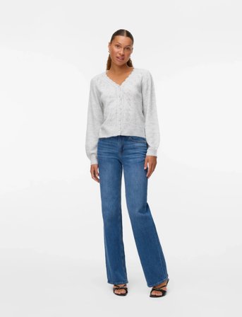 Vero Moda Vmlya Ls V-Neck Cardigan Btq - Grey - L