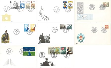 Danmark - Samling af FDC'er i 7 album