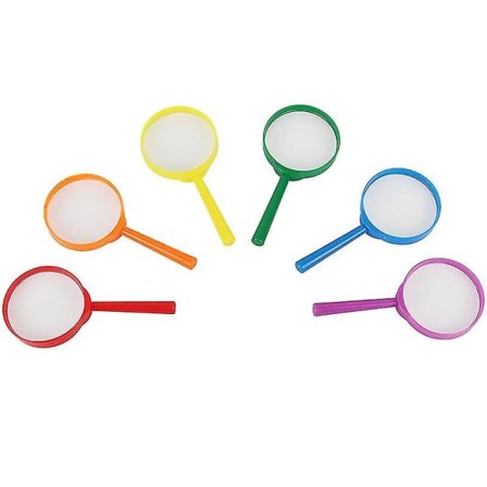 12 stk. plastforstørrelsesglass 6 stk.