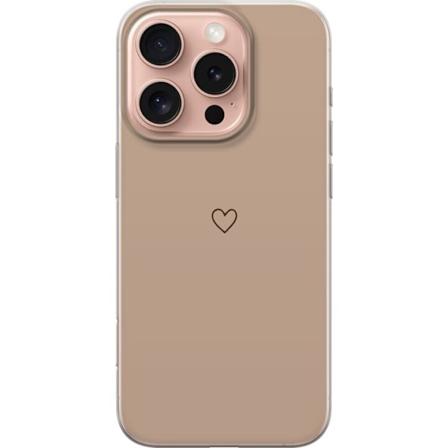 Apple iPhone 16 Pro Gjennomsiktig deksel Hjerte Brun