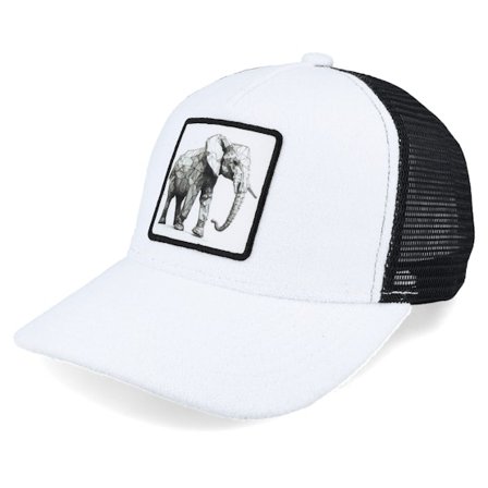 Origami - White - trucker - Cap - Elephant Low Poly Art White/Black Trucker - Hatstore