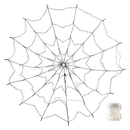 [CA] Halloween-lamper Spindelnett | Lilla Spindelnett Halloween-lamper for innendørs bruk på soverommet med 70 LED-lys | IP44 Vanntett utendørs lampe