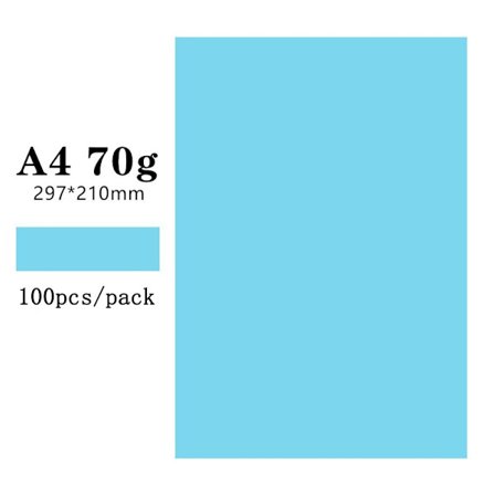 100 Stk A4 Kopipapir Dobbeltsider Origami LYSEBLÅ