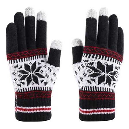 Julehandsker med snefnugprint Vinter Varme Touchscreen Handsker