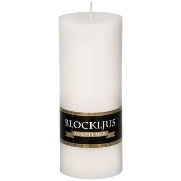 KUBBELYS HVIT 20X8CM STEARIN