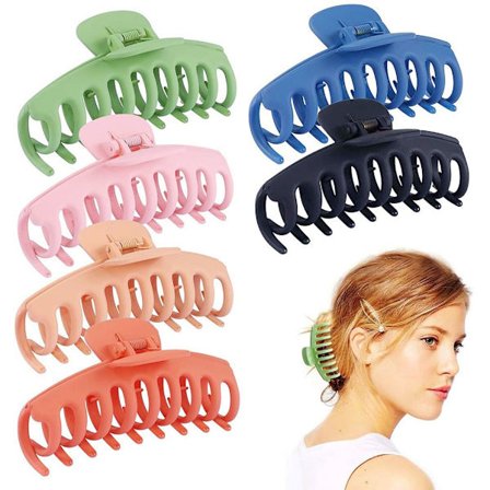 6-pak Barrette Stor Barrette Anti-slip Tyk Hår Barrette