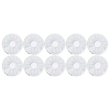 10 st Nagelkonst Förvaringslåda 12 Fack Rund Dammtät Klar Smyckesorganisatör Behållare för Pärlor Örhängen Piller