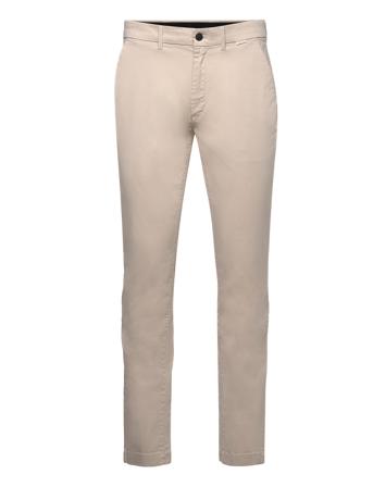 Sateen-Stretch Slim Chino Chinos Bukser Beige Calvin Klein
