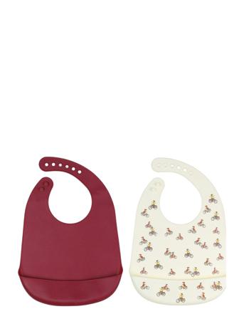 Lotta On Troublemaker Street, Bibs In Silicon, 2-Pack Patterned Rätt Start