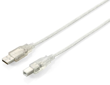 Equip USB 2.0 kabel A>B M-M 1,8 m S LV Transparent, Dobbelsk‘rmet