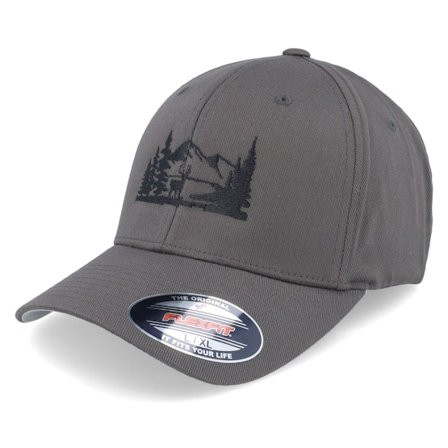 Wild Spirit - Harmaa flexfit Lippis - Buck Nature Silhouette Dark Grey Flexfit @ Hatstore