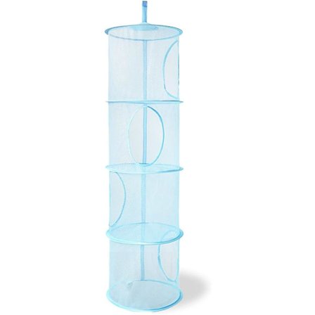 4-lags hylle hengende mesh oppbevaringspose sammenleggbar hengende mesh kurv sammenleggbar hengende plysjlekeoppbevaring hengende