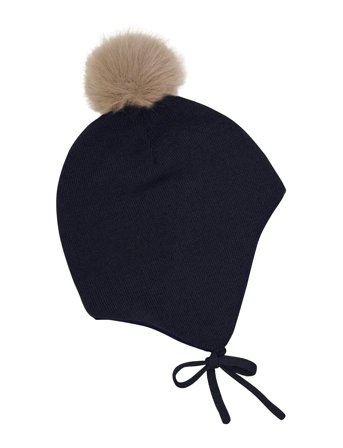 Minymo | Hat W. Detachable Fake Fur | 6-9M