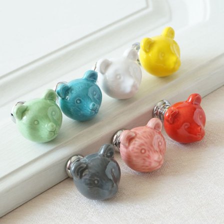 2 STK Keramiska Björnknoppar Lådknappar