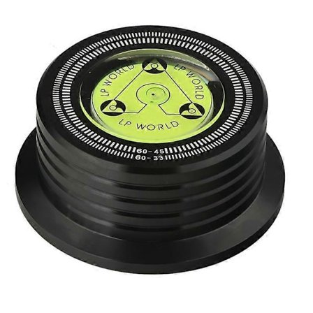 Universal 60Hz LP Vinyl Platespiller Platestabilisator med Nivå Aluminiumlegering Vektklemme Svart