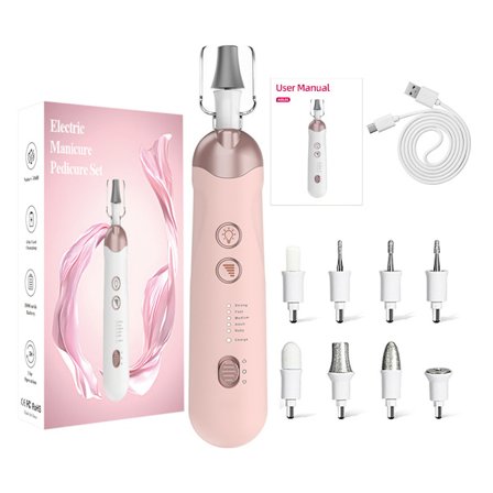 Elektrisk Neglefil Sæt Ledningsfri, Bærbar Elektrisk Negleboremaskine, Professionelt Manicure Pedicure Sæt--Aol02 Pink