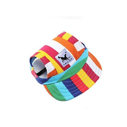 Koiran baseball-lippis Ulkoilmakäyttöön Lemmikin aurinkohattu Kesä Kangas Visiiri Pennu L - Raidollinen