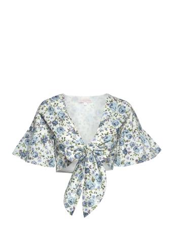 Carla Top Crop Tops Short-sleeved Crop Tops Multi/mönstrad Love Lolita