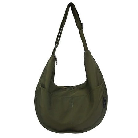 Dumpling Taske Hobo Tasker Unisex Lærred Crossbody Tote Store Håndtasker Studenter Skuldertaske, 1 stk., grøn