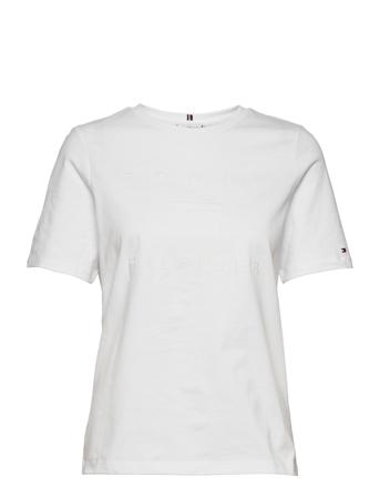 Regular Metallic C-Nk Tee Ss T-shirt Top Hvid Tommy Hilfiger