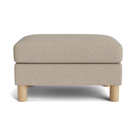 Aurora Beige Puf - Komfortabel Fodskammel i Spånplade, Fyrretræ & Eg - Perfekt til Stuen - 75x50x44cm