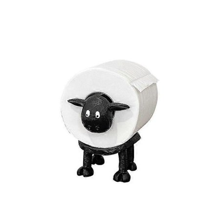 Toalettpapirholder i sauform | Morsom toalettpapirholder | Søt toalettpapirholder i svart sauform | Morsom baderomsinnredning | Kul unik 