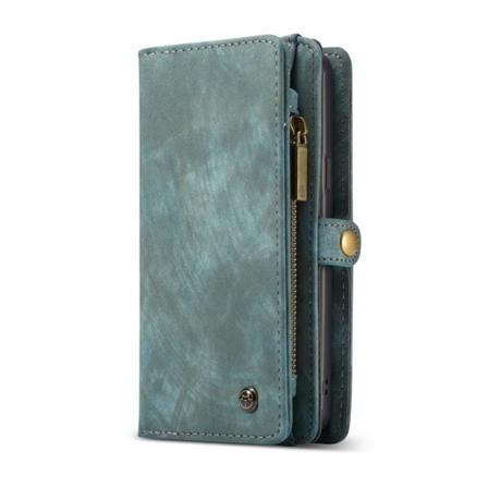 Caseme Samsung Galaxy S9+ Plus Retro Läder Plånboksfodral Blå Blå