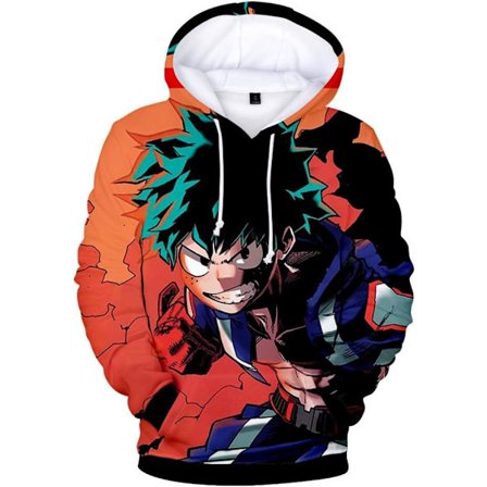 For Cosplay MHA For Cosplay Hettegenser Boku Anime Snøring Genser Kengurulommer For Unisex Voksen 3X-Large