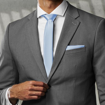 Corbata básica azul claro brillante 6 cm para hombres - Corbatas estrechas