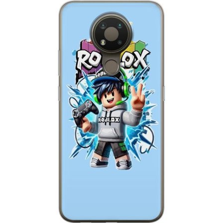 Kompatibelt Mobilskal till Nokia Nokia 3.4 Färgstark Roblox-karaktär med handkontroll och energifylld splash art design, perfekt för barnrum och ga