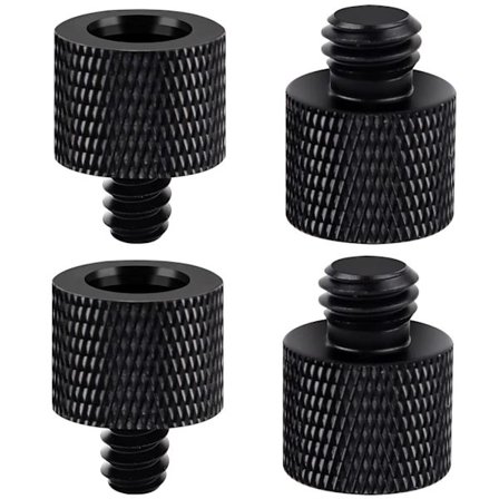 4 stk. stativadapter, 3/8 til 1/4 adapter, mikrofongevindskrueadapter