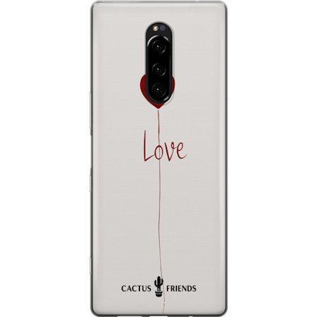 Yhteensopiva Puhelinkuori Sony Sony Xperia 1 Cactus and Friends - Love Balloon Minimal