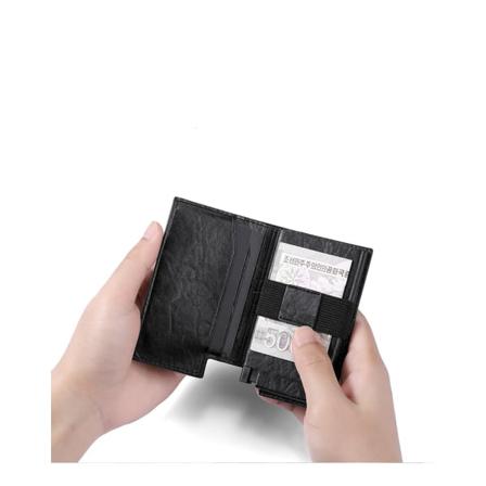 Kaffe-farget Lommebok i Ekte Lær for Menn 12,5 x 9,8 x 1,8 cm RFID