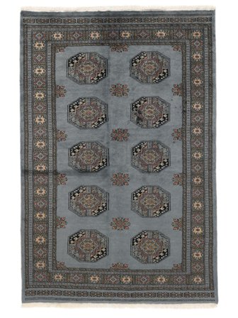 137X205 Tappeto Pakistan Bukara 3Ply Orientale Nero/Grigio Scuro (Lana, Pakistan) Carpetvista