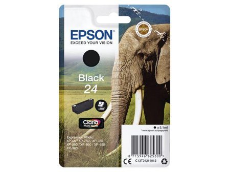 Epson 24 - svart - original - blekkpatron