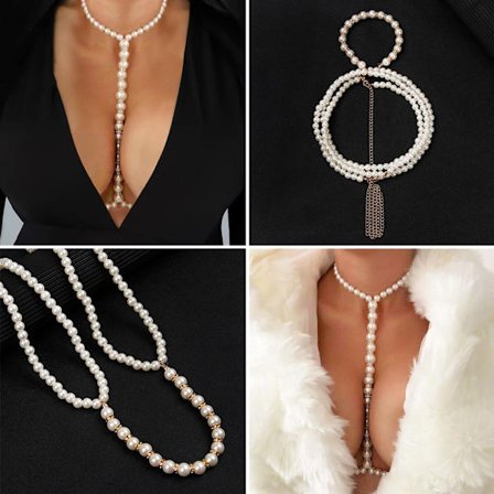 Pearl Body Chain BH Chest Chain Halsband