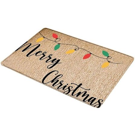 Jule dørmatte gulvmatte Julenissen dørmatte dekorasjon inngang gulvmatte sklisikker teppe innendørs utendørs teppe-B