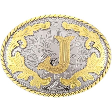 Western Bältesspänne Initialer Cowboy Rodeo Guld Stor Bältesspänne för Män och Kvinnor