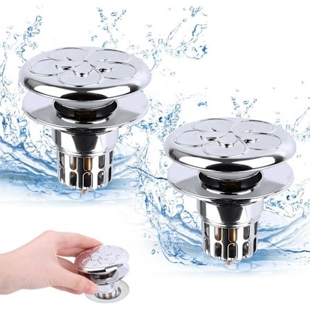 Badekarpropp, kjøkkenpropp, vaskepropp, vaskkumpropp, universell badekarpropp for hårfilter-avløpshull 34-40 mm