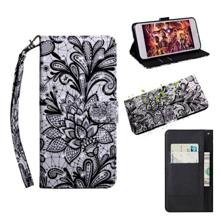 Samsung Galaxy A40 koristekuvioitu nahkakotelo - Pitsi Kukka