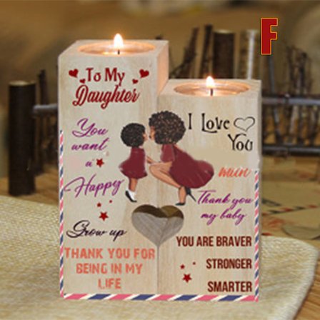 Till min fru/son/dotter Ljushållare Trä Hem skrivbordsinredning med ljus