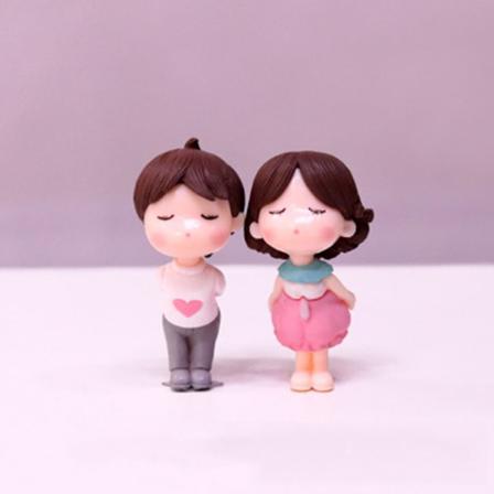 2stk/par Ornamenter Dukkepar Hvid&rosa