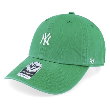 47 Brand - Verde unconstructed Gorra - New York Yankees Base Runner Clean Up Kelly Green Dad Cap @ Hatstore