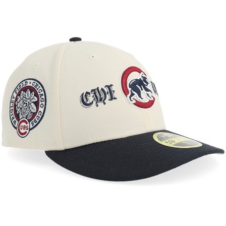 New Era - MLB Beige fitted Cap - Chicago Cubs Cooperstown Logo 59FIFTY Low Profile Light Terracotta/Navy Fitted @ Hatstore