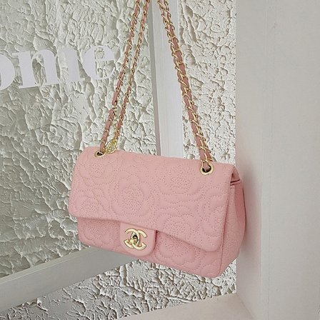 Enkelt skulder crossbody kjede veske kamelia dameveske svart