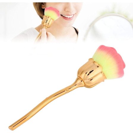 Nagelborste, Rosformad Nagelborste med Långt Handtag Manikyr Nagellack Pulverborttagning Borste Makeup Borste