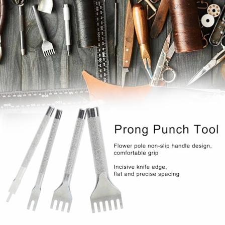 Prong Punch Værktøj Lacing Mejsler Sæt Læder Hulstans Højhastigheds Stål Industrielle Forbrugsvarer (1+2+4+6 Tandsæt)
