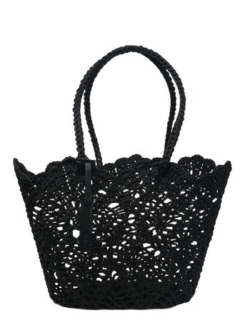 Daisy Crochet Basket Black Black Ceannis