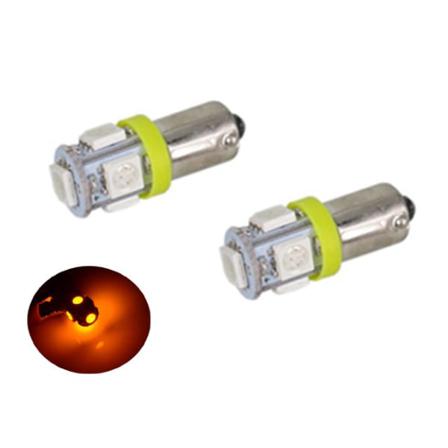 Ba9s Led Med 5st Smd5050 Chip 2-pack T4w Styling Silvergrey Gul-orange 2-pack